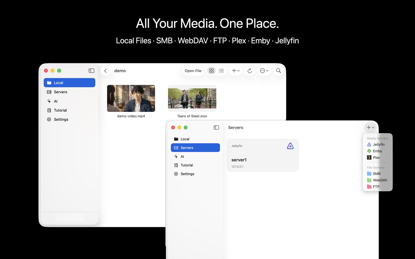 KenjaPlayer's AI tab on Mac: overview and clickable chapter timeline with timestamps